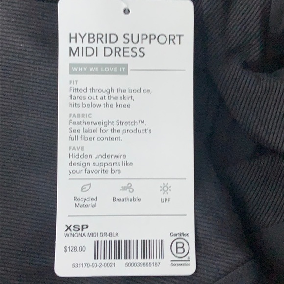 Athleta Dresses Athleta Winona Midi Support Dress Black Nwt Poshmark